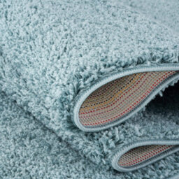 The Rugs Duck Egg Blue Soft Plain Design Fluffy Shaggy Rugs And Runners High Pile Living Room Kitchen Hallway 380 - thumbnail 3