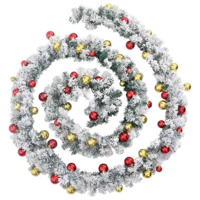 Berkfield Suitable Christmas Garland With Baubles And Led Lights Green 20 M Pvc - image 1