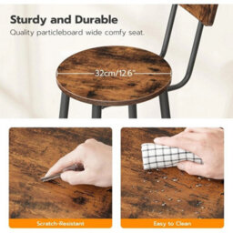 2X Bar Stools Set Breakfast Kitchen Stool Chair 32X32X93 Cm - thumbnail 5