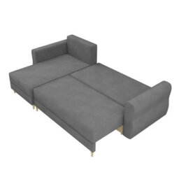 Zako L Space Saving Corner Sofa Bed Reversible Chaise With Storage Pull Out Bed Blue Upholstery - thumbnail 4