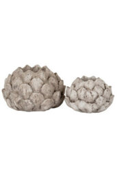 Large Stone Effect Acorn Tea Light Holder Rustic Natural Decor - thumbnail 4