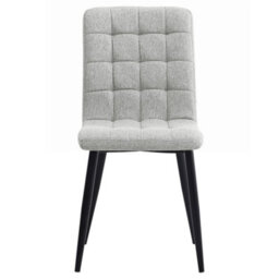 Darphe Set Of 4 Light Grey Upholstered Dining Chairs, Modern Kitchen Chairs With High Backrest And Metal Legs - thumbnail 4
