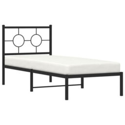 Berkfield Metal Bed Frame Without Mattress With Headboard Black 80X200Cm - thumbnail 4