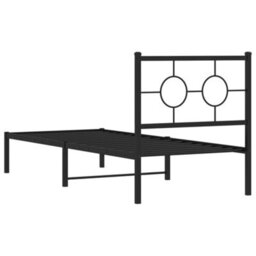Berkfield Metal Bed Frame Without Mattress With Headboard Black 80X200Cm - thumbnail 7