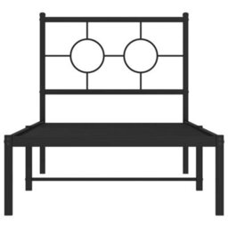 Berkfield Metal Bed Frame Without Mattress With Headboard Black 80X200Cm - thumbnail 5