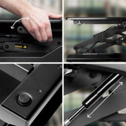 Duronic Dm05D3 Sit-Stand Desk Workstation, Desk Convertor, Manually Height Adjustable 15-50Cm,  73X59Cm Platform - Black - thumbnail 4