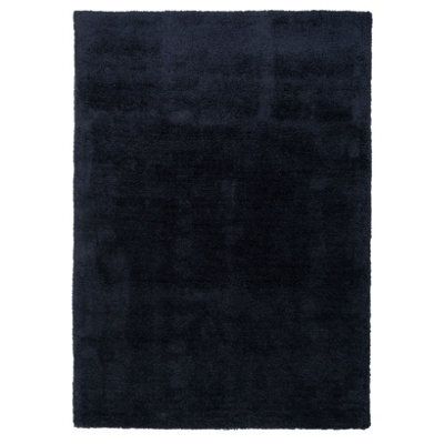 Loomed Navy Blue Luxury Plush Soft Pile Living Area Rug 190Cm X 280Cm - image 1