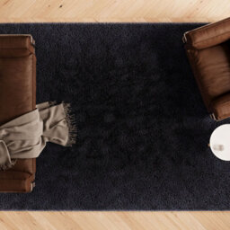 Loomed Navy Blue Luxury Plush Soft Pile Living Area Rug 190Cm X 280Cm - thumbnail 3