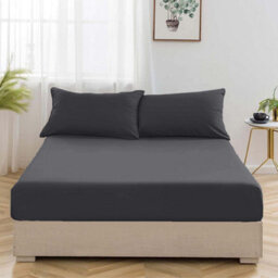 Bedlooms Super King Fitted Sheet 25Cm Extra Deep - Soft Microfiber Deep Pocket Elacticated Bed Fitted Sheets Charcoal, 180X200 Cm - thumbnail 2