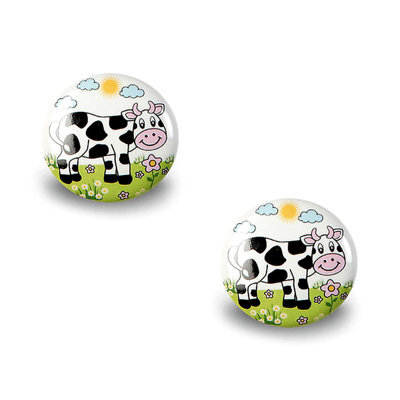 Decoranddecor - Knobs - Cabinet Door Knob - Drawer Knobs - Cupboard Knobs - Kids Cow - Bimba - Pair - image 1
