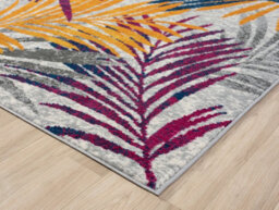 San Marino Modern Living Room Area Rug - Low Pile Leaf Design Muti Coloured 160Cm X 230Cm - thumbnail 5