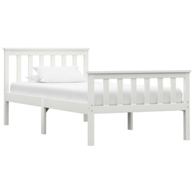 Berkfield Bed Frame White Solid Pinewood 100X200 Cm - image 1