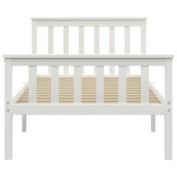 Berkfield Bed Frame White Solid Pinewood 100X200 Cm - thumbnail 3