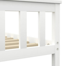 Berkfield Bed Frame White Solid Pinewood 100X200 Cm - thumbnail 5