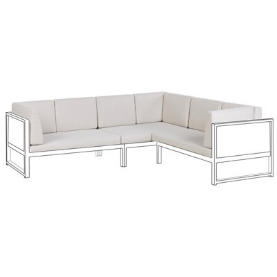 Beliani Outdoor Cushion Cover Set Castella Off-White - image 1