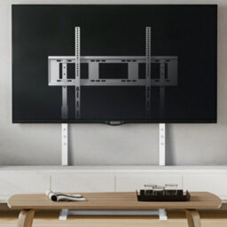 Fativo  Extra Large White Floor Tv Stand Tv Mount Height Adjustable Free Standing Home Officesuit For 32 To 100 In Tv - thumbnail 8