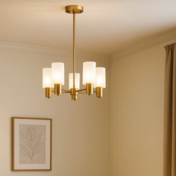 Pagazzi Lighting Pagazzi Maya 5-Light Antique Brass Semi-Flush Ceiling Light - thumbnail 1