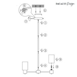 Pagazzi Lighting Pagazzi Maya 5-Light Antique Brass Semi-Flush Ceiling Light - thumbnail 7