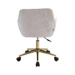 Thehotsale Beige Velvet Fabric Upholstered Desk Chair Swivel Task Chair With Gold Base - thumbnail 5