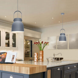 Long Life Lamps Company Retro Ceiling Pendant Light Hanging Grey Lampshade Scone M0130 - thumbnail 7
