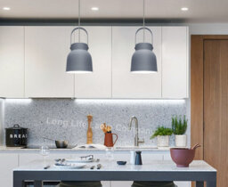 Long Life Lamps Company Retro Ceiling Pendant Light Hanging Grey Lampshade Scone M0130 - thumbnail 6