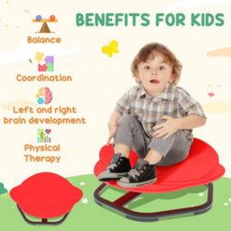 Aiyaplay Planet-Shaped Kids Swivel Chair, Sensory Spinning Chair, Red - thumbnail 4