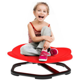 Aiyaplay Planet-Shaped Kids Swivel Chair, Sensory Spinning Chair, Red - thumbnail 2
