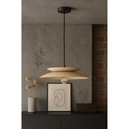Luminosa Lighting Luminosa Ferro Dome Pendant Ceiling Light Beige 1X E27 - thumbnail 2