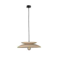 Luminosa Lighting Luminosa Ferro Dome Pendant Ceiling Light Beige 1X E27 - thumbnail 1