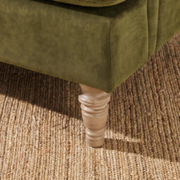 Furniturebox Uk Bernie Green Chenille Fabric 2 Seater Sofa - thumbnail 6