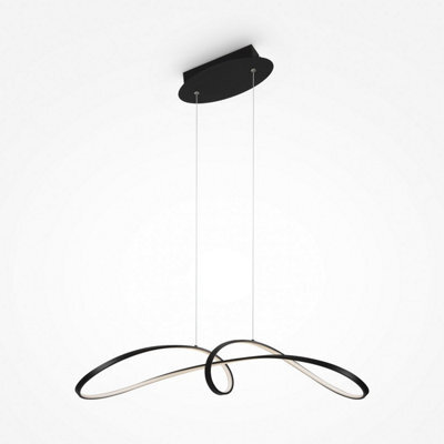 Luminosa Lighting Luminosa Maytoni Curve Modern Integrated Led Pendant Ceiling Light Black 4000K - image 1