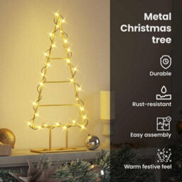 Vidaxl Metal Christmas Tree With Stand Gold 60 Cm Powder-Coated Steel - thumbnail 7