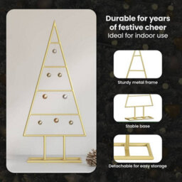 Vidaxl Metal Christmas Tree With Stand Gold 60 Cm Powder-Coated Steel - thumbnail 8