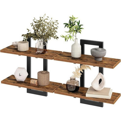 Wall Shelves Set Of 2 Floating Shelves Wall Mounted Storage Shelves 2 - image 1