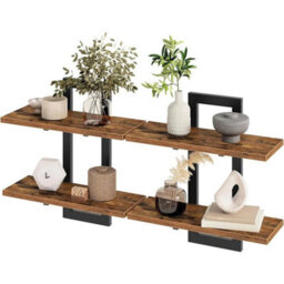 Wall Shelves Set Of 2 Floating Shelves Wall Mounted Storage Shelves 2 - thumbnail 1
