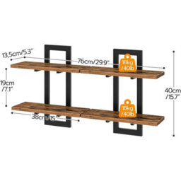 Wall Shelves Set Of 2 Floating Shelves Wall Mounted Storage Shelves 2 - thumbnail 2