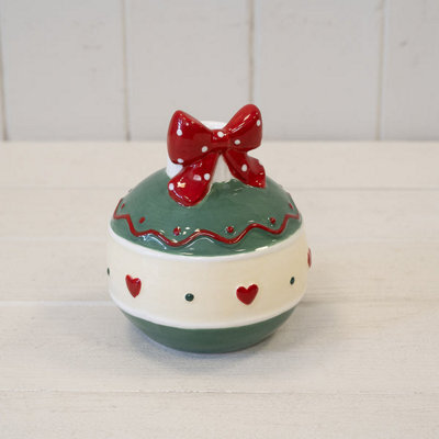 Satchville Green Candle Holder With Bow - image 1