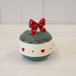 Satchville Green Candle Holder With Bow - thumbnail 1