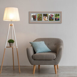 AK Frames 26X8 Rose Gold Modern Multi Photo Frame With Silver Mount - Holds 5 Apertures (5X) 6X4 Photos - thumbnail 3