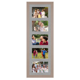 AK Frames 26X8 Rose Gold Modern Multi Photo Frame With Silver Mount - Holds 5 Apertures (5X) 6X4 Photos - thumbnail 1