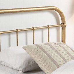 SlumberWorx Tewin Vintage Hospital Style Antique Brass Single Metal Bed Frame - thumbnail 3