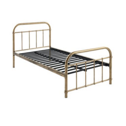 SlumberWorx Tewin Vintage Hospital Style Antique Brass Single Metal Bed Frame - thumbnail 6