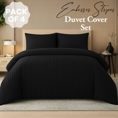 Pamposh Premium Reversible Single Duvet Cover Set Pack Of 4 Soft Microfiber Bedding With Zipper Closure, Corner Ties & Matching Pillowcase - image 1