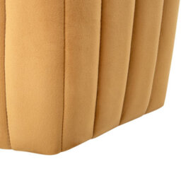 Beliani Ottman Velvet Pouffe Hexagonal Footstool Yellow 53 X 48 X 29 Cm - thumbnail 6