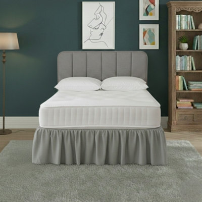 Base Valance Polycotton Sheet For Divan Beds Easy Care Bed Base Cover Silver - image 1