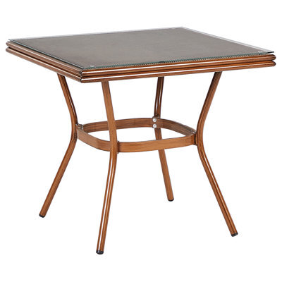 Beliani Garden Dining Table Caspri Ii 80 Cm 80 Cm Glass Grey - image 1