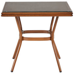 Beliani Garden Dining Table Caspri Ii 80 Cm 80 Cm Glass Grey - thumbnail 4