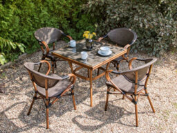 Beliani Garden Dining Table Caspri Ii 80 Cm 80 Cm Glass Grey - thumbnail 2