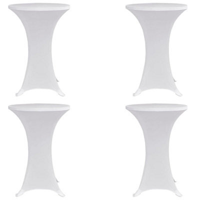 Walplus Standing Table Cover 80 Cm White Stretch 4 Pcs - image 1