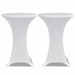 Walplus Standing Table Cover 80 Cm White Stretch 4 Pcs - thumbnail 3